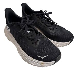 Hoka Black Running Shoes with Cream Midsole $140